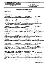 Đề thi kết thúc học kỳ môn Vật lý Lớp 12 - Mã đề 485